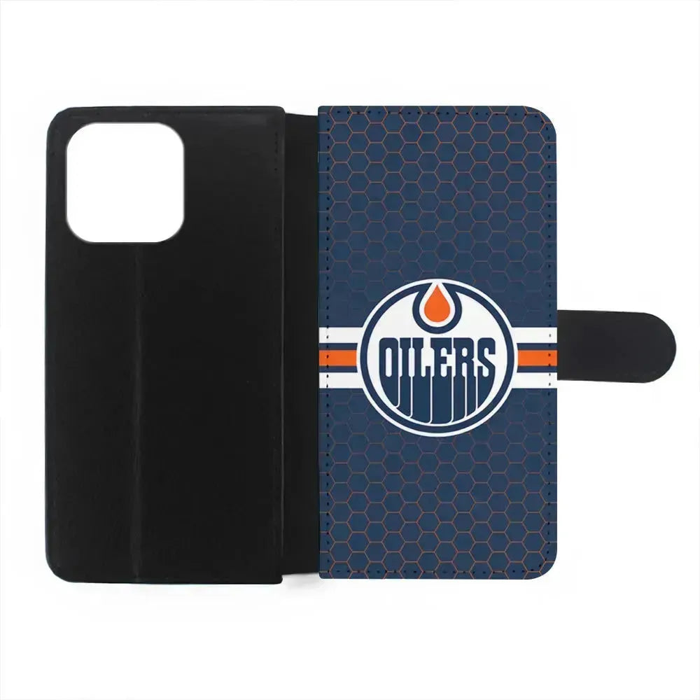 NHL Edmonton Oilers Logo iPhone 13 Mini Case-Flip Wallet Case-Xtracase