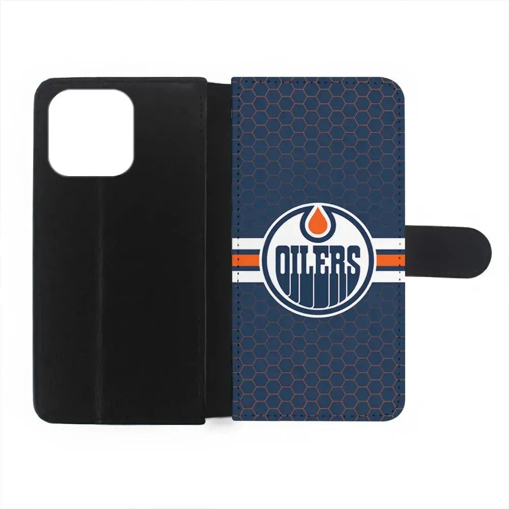 NHL Edmonton Oilers Logo iPhone 15 Pro Max Case-Flip Wallet Case-Xtracase
