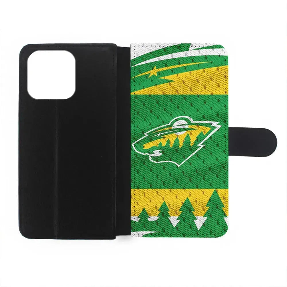 NHL Minnesota Wild Jersey iPhone 15 Pro Max Case-Flip Wallet Case-Xtracase