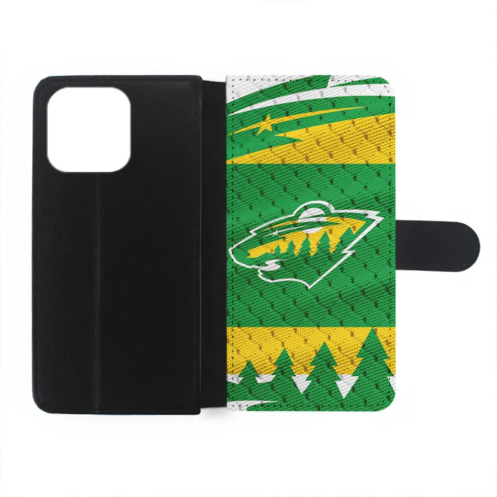 NHL Minnesota Wild Jersey iPhone 13 Pro Max Case-Flip Wallet Case-Xtracase