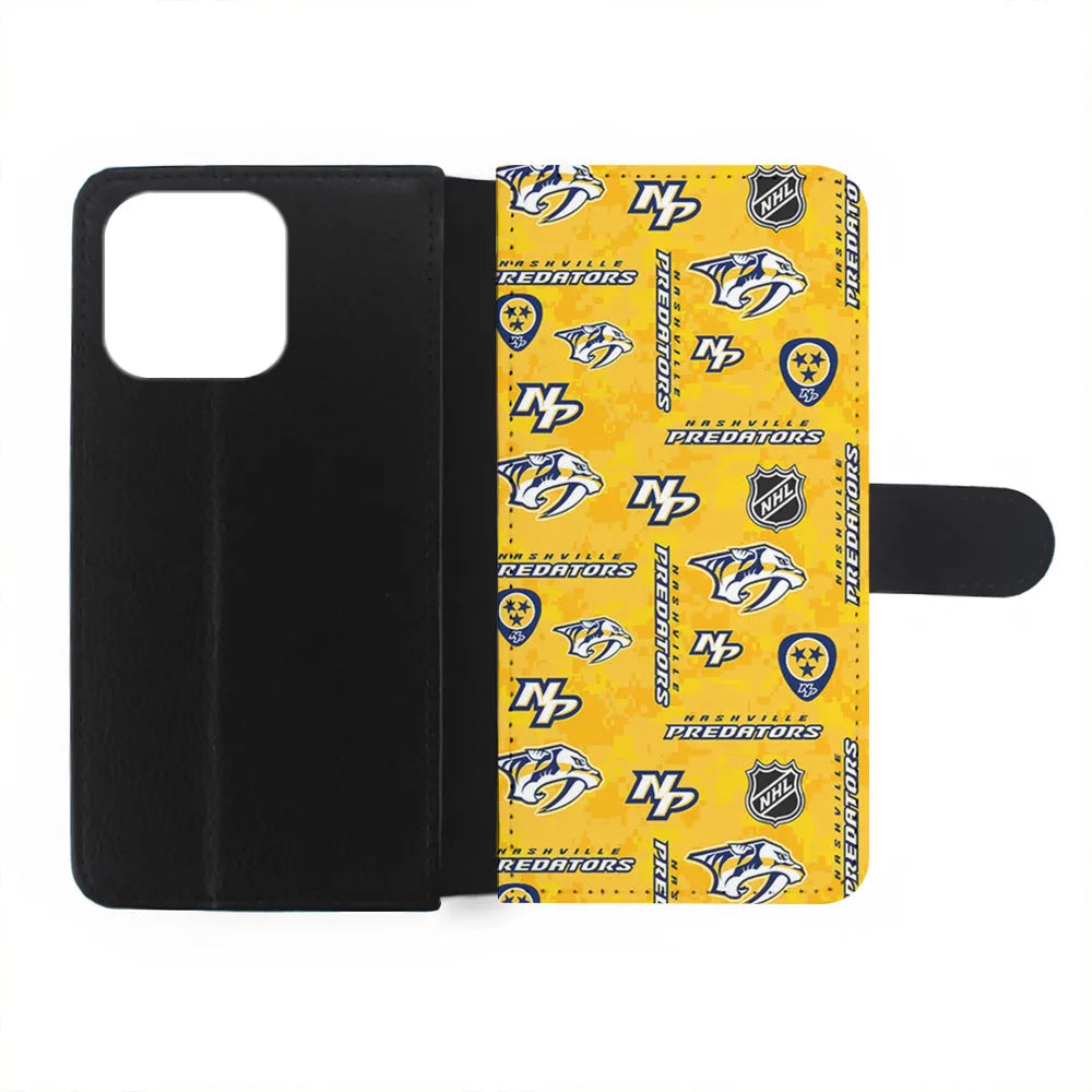 NHL Nashville Predators Pixel iPhone 13 Pro Case-Flip Wallet Case-Xtracase