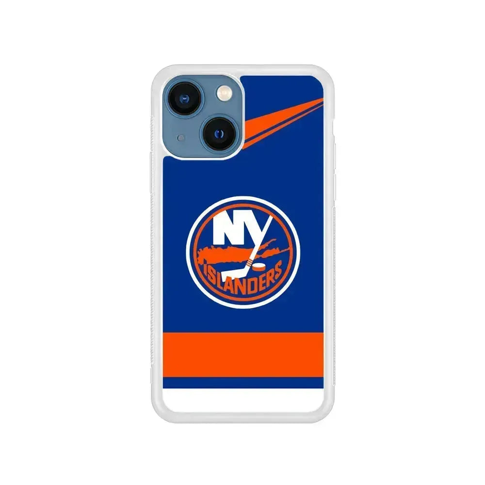 NHL New York Islanders Jersey iPhone 13 Mini Case-Rubber / White (2D Case)-Xtracase