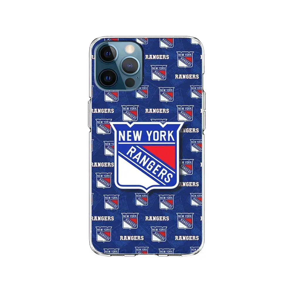 NHL New York Rangers Pattern iPhone 15 Pro Max Case-Clear Soft Case-Xtracase