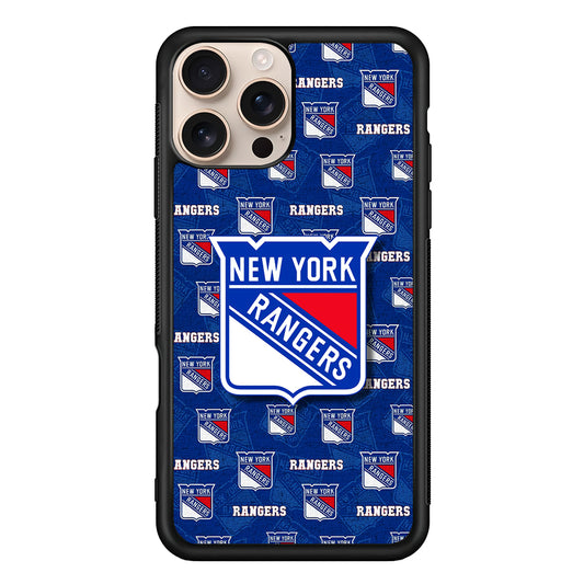 NHL New York Rangers Pattern iPhone 16 Pro Case - iPhone 16 Pro