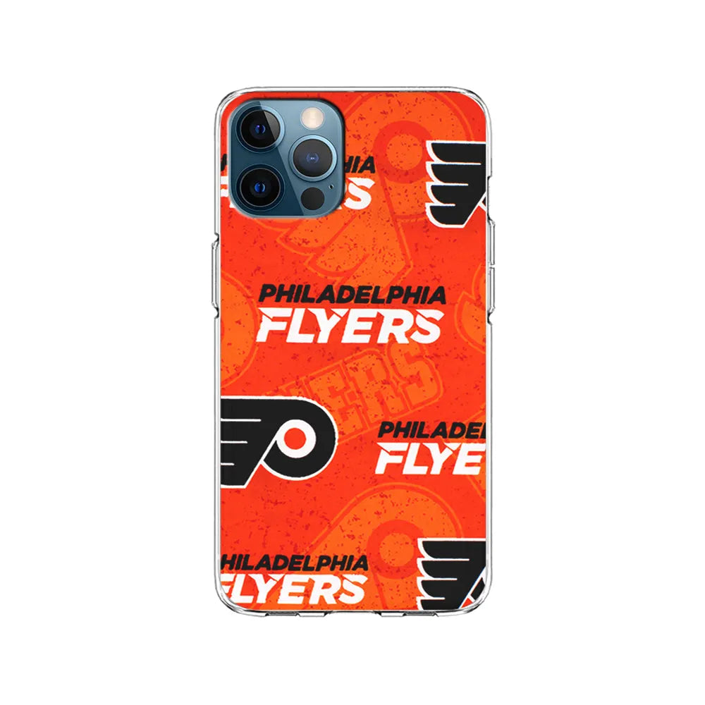 NHL Philadelphia Flyers Pattern iPhone 13 Pro Case-Clear Soft Case-Xtracase