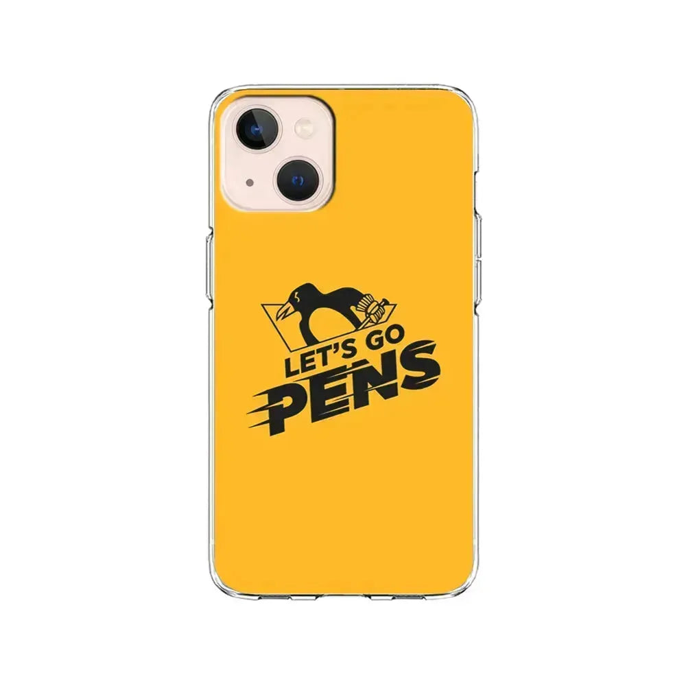 NHL Pittsburgh Penguins Let's Go iPhone 13 Mini Case-Clear Soft Case-Xtracase