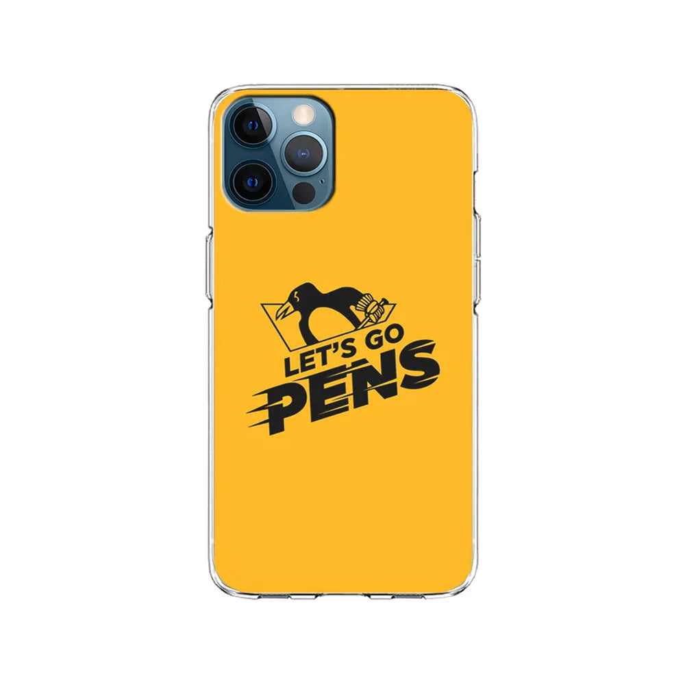 NHL Pittsburgh Penguins Let's Go iPhone 13 Pro Case-Clear Soft Case-Xtracase