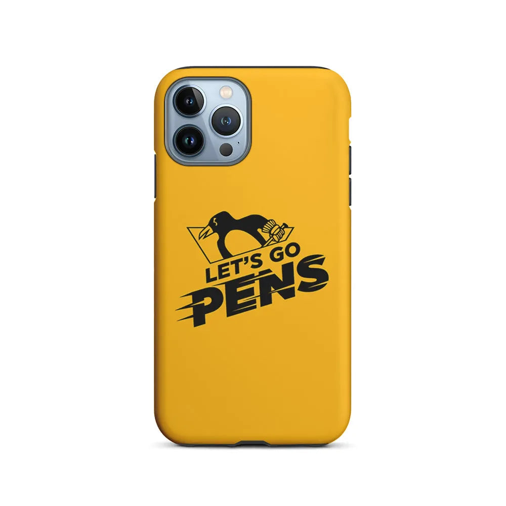 NHL Pittsburgh Penguins Let's Go iPhone 13 Pro Case-2 in 1 Tough Case-Xtracase