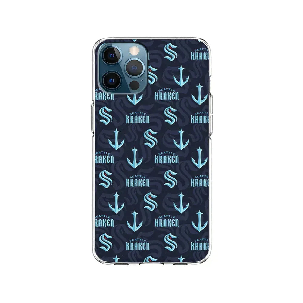 NHL Seattle Kraken Pattern iPhone 15 Pro Max Case-Clear Soft Case-Xtracase