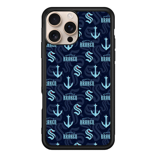 NHL Seattle Kraken Pattern iPhone 16 Pro Max Case - iPhone 16 Pro Max