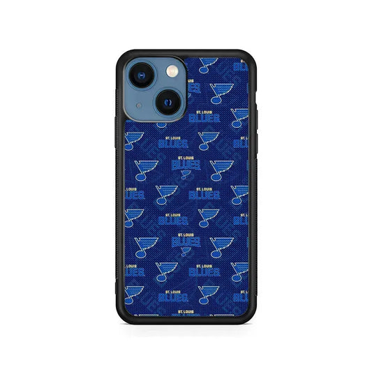 NHL St Louis Blues Team iPhone 13 Mini Case-Rubber / Black (2D Case)-Xtracase