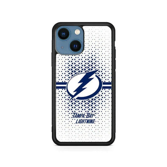 NHL Tampa Bay Lightning Triangle iPhone 13 Mini Case-Rubber / Black (2D Case)-Xtracase