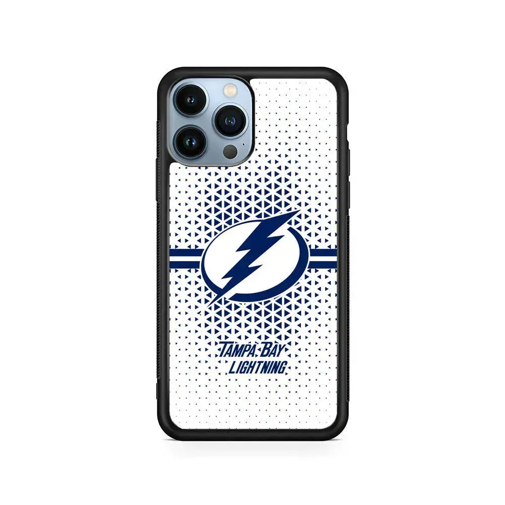 NHL Tampa Bay Lightning Triangle iPhone 15 Pro Max Case-Rubber / Black (2D Case)-Xtracase