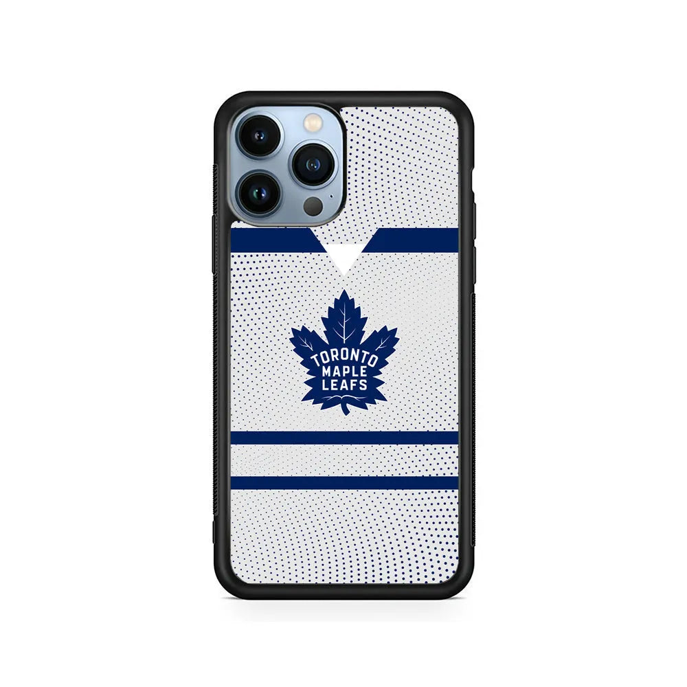 NHL Toronto Maple Leafs Twister iPhone 13 Pro Case-Rubber / Black (2D Case)-Xtracase