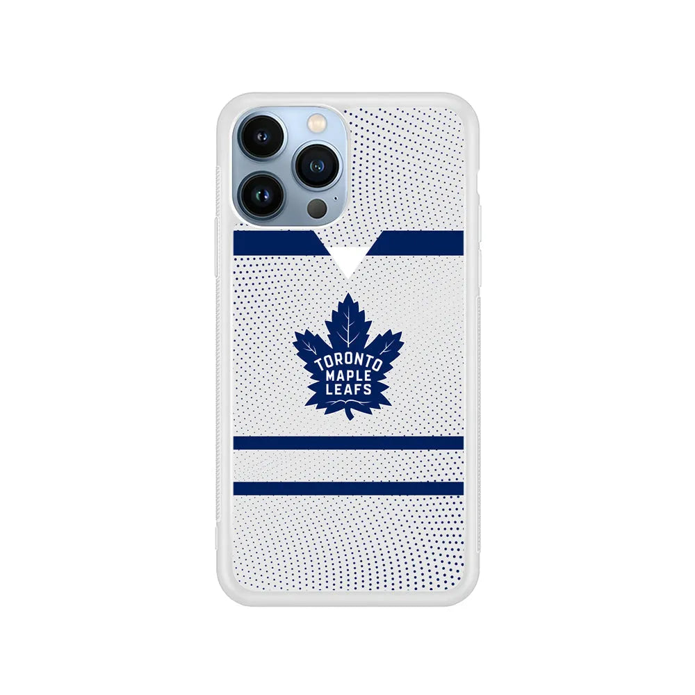 NHL Toronto Maple Leafs Twister iPhone 13 Pro Case-Rubber / White (2D Case)-Xtracase