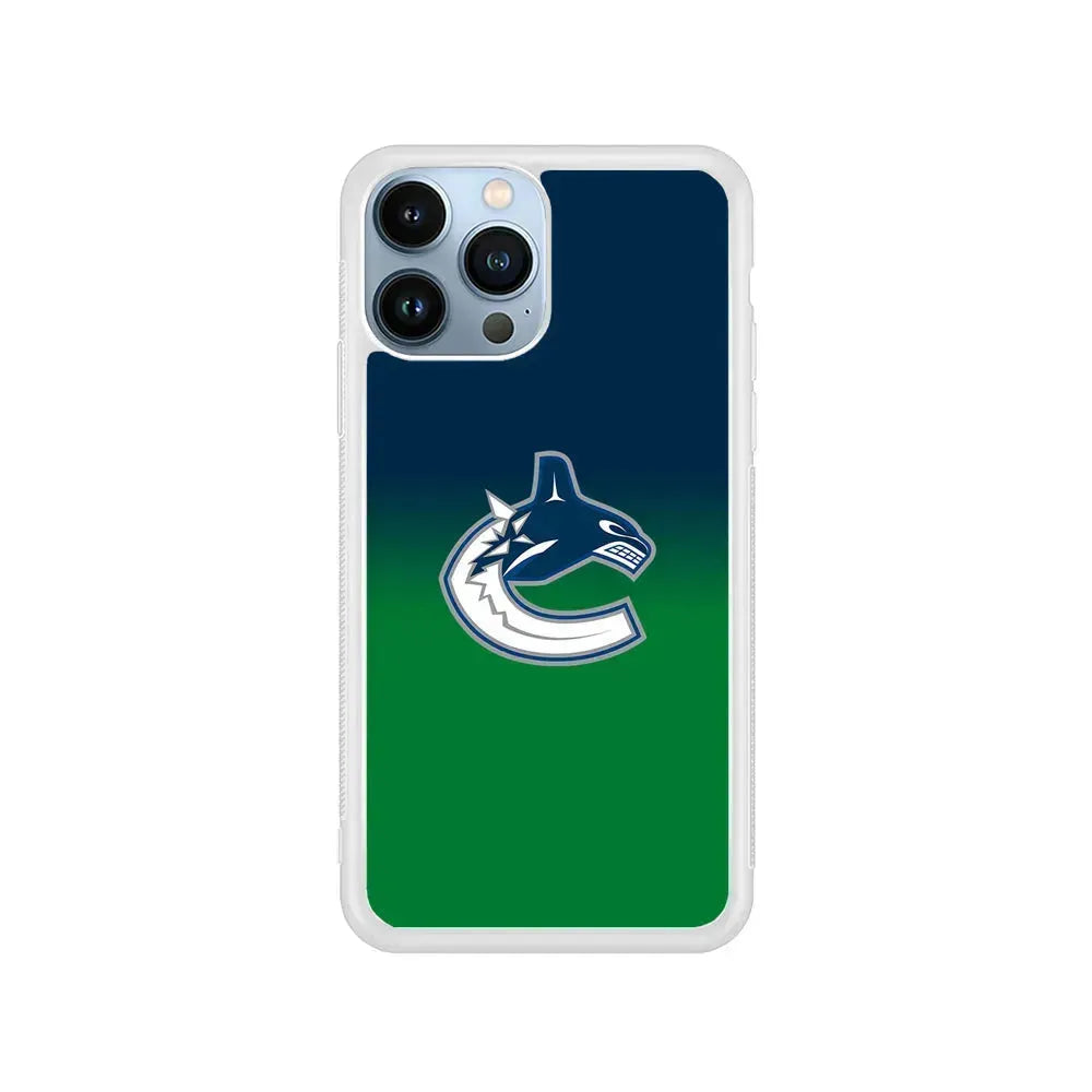 NHL Vancouver Canucks Gradation iPhone 15 Pro Max Case-Rubber / White (2D Case)-Xtracase