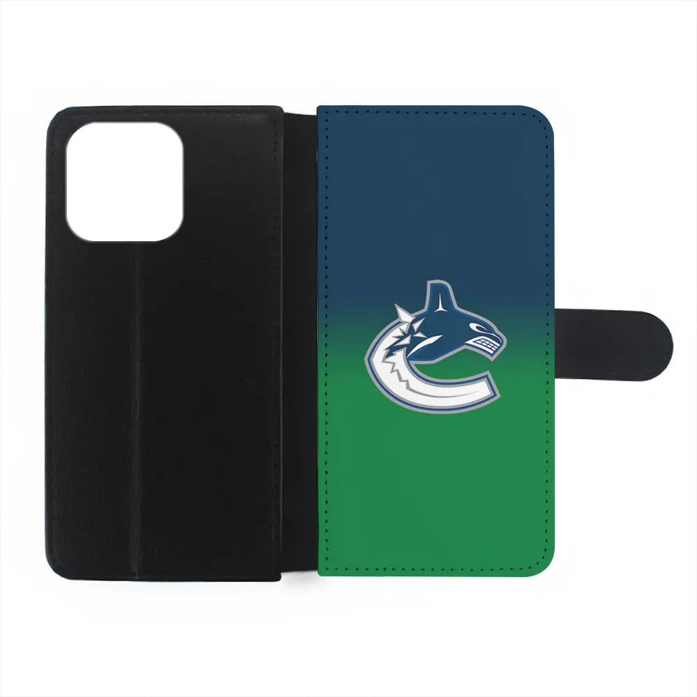 NHL Vancouver Canucks Gradation iPhone 13 Pro Case-Flip Wallet Case-Xtracase