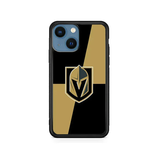NHL Vegas Golden Knights Logo iPhone 13 Mini Case-Rubber / Black (2D Case)-Xtracase