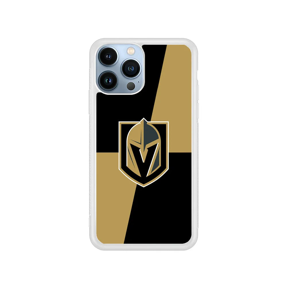 NHL Vegas Golden Knights Logo iPhone 13 Pro Case-Rubber / White (2D Case)-Xtracase