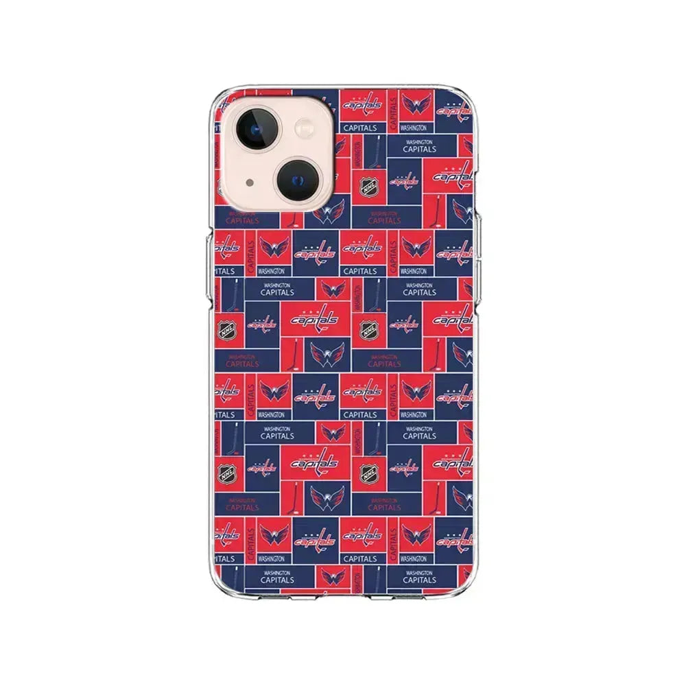 NHL Washington Capitals Pattern iPhone 13 Mini Case-Clear Soft Case-Xtracase