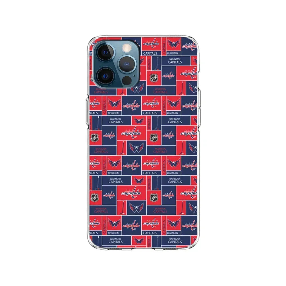 NHL Washington Capitals Pattern iPhone 15 Pro Max Case-Clear Soft Case-Xtracase