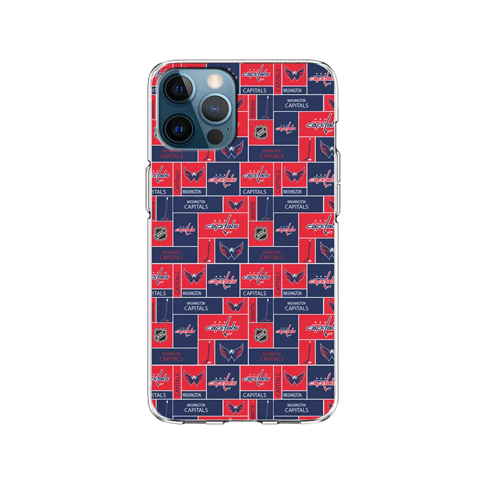 NHL Washington Capitals Pattern iPhone 13 Pro Case-Clear Soft Case-Xtracase