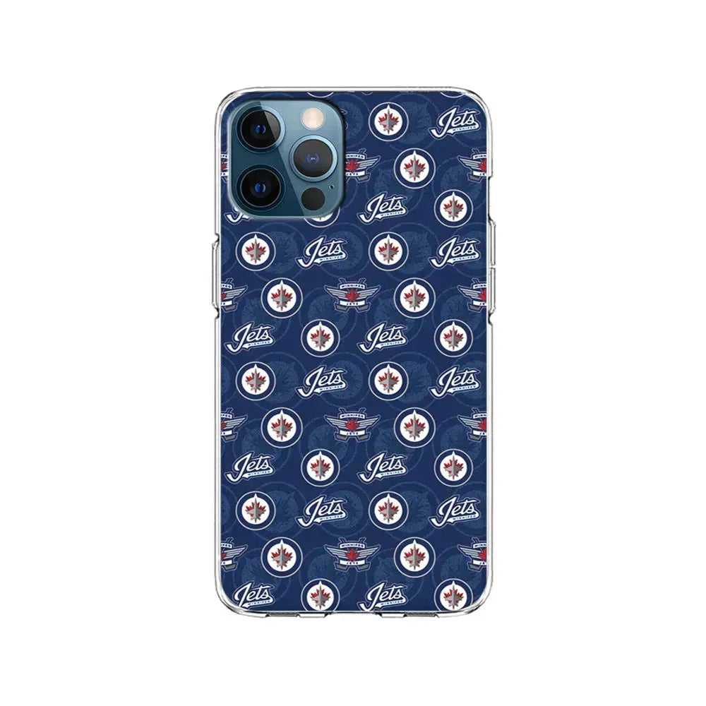 NHL Winnipeg Jets Pattern iPhone 15 Pro Max Case-Clear Soft Case-Xtracase