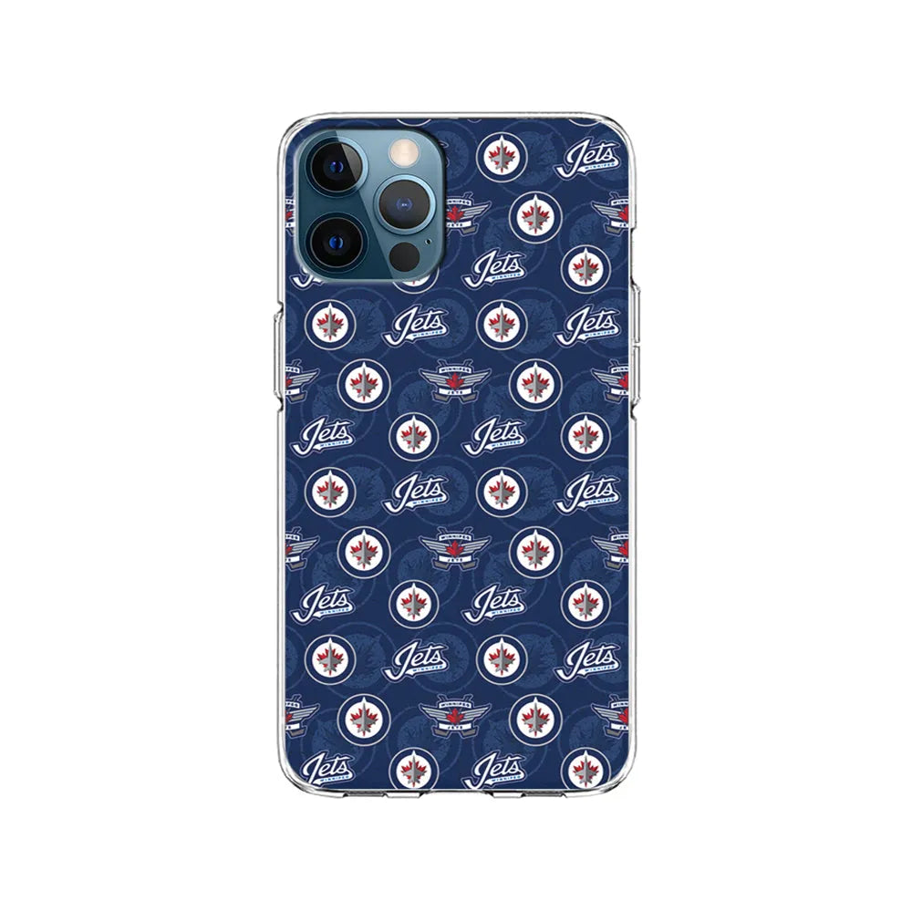 NHL Winnipeg Jets Pattern iPhone 13 Pro Case-Clear Soft Case-Xtracase