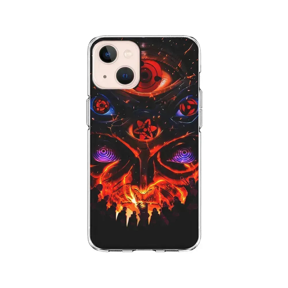 Naruto Akatsuki Clan Eyes iPhone 13 Mini Case-Clear Soft Case-Xtracase