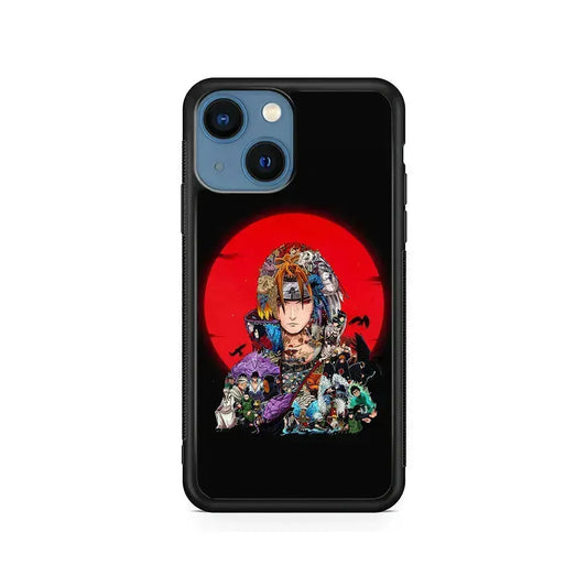 Naruto Akatsuki Clan History iPhone 13 Mini Case-Rubber / Black (2D Case)-Xtracase