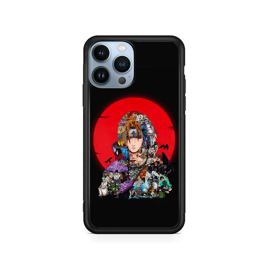 Naruto Akatsuki Clan History iPhone 13 Pro Max Case-Rubber / Black (2D Case)-Xtracase