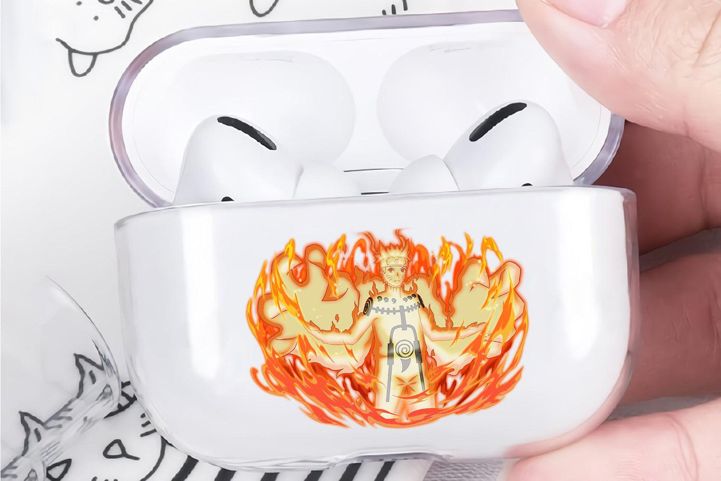 Naruto Kyuubi Chakra Mode Apple Airpod Pro 2 Clear Case-Xtracase