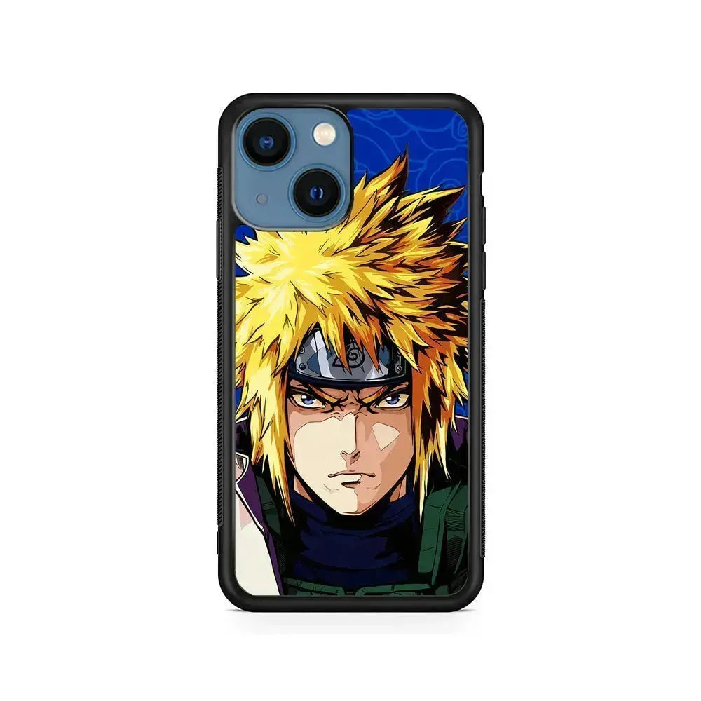 Naruto Minato Namikaze Angry iPhone 13 Mini Case-Rubber / Black (2D Case)-Xtracase