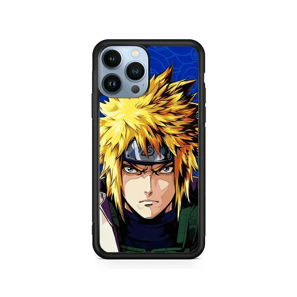 Naruto Minato Namikaze Angry iPhone 15 Pro Max Case-Rubber / Black (2D Case)-Xtracase