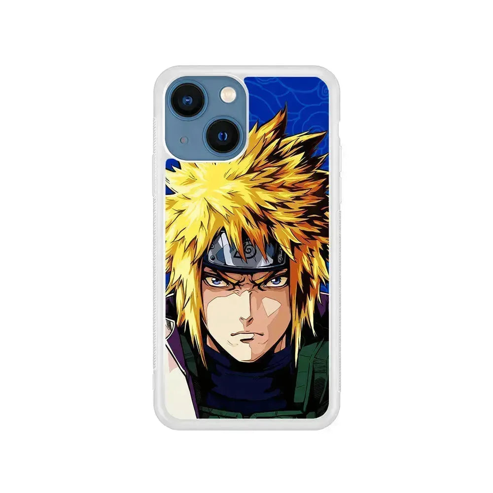 Naruto Minato Namikaze Angry iPhone 13 Mini Case-Rubber / White (2D Case)-Xtracase