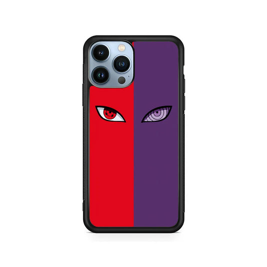 Naruto Sharingan and Rinnegan iPhone 13 Pro Case-Rubber / Black (2D Case)-Xtracase