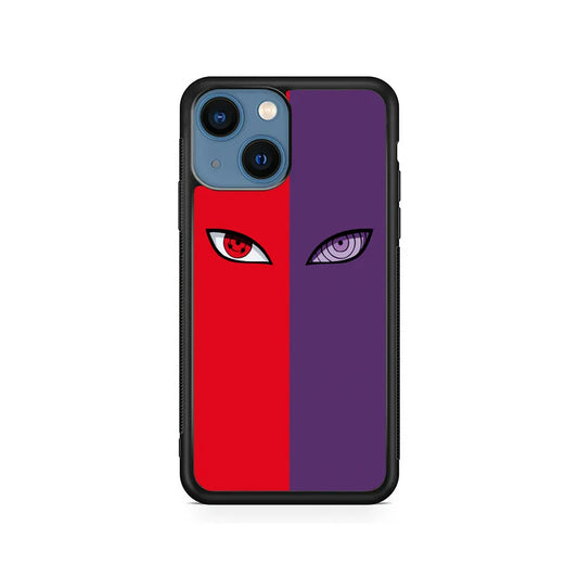 Naruto Sharingan and Rinnegan iPhone 14 Plus Case-Rubber / Black (2D Case)-Xtracase