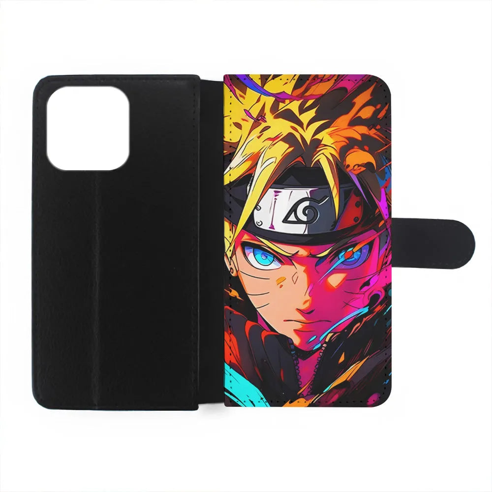 Naruto Uzumaki Colorful Art iPhone 13 Pro Case-Flip Wallet Case-Xtracase