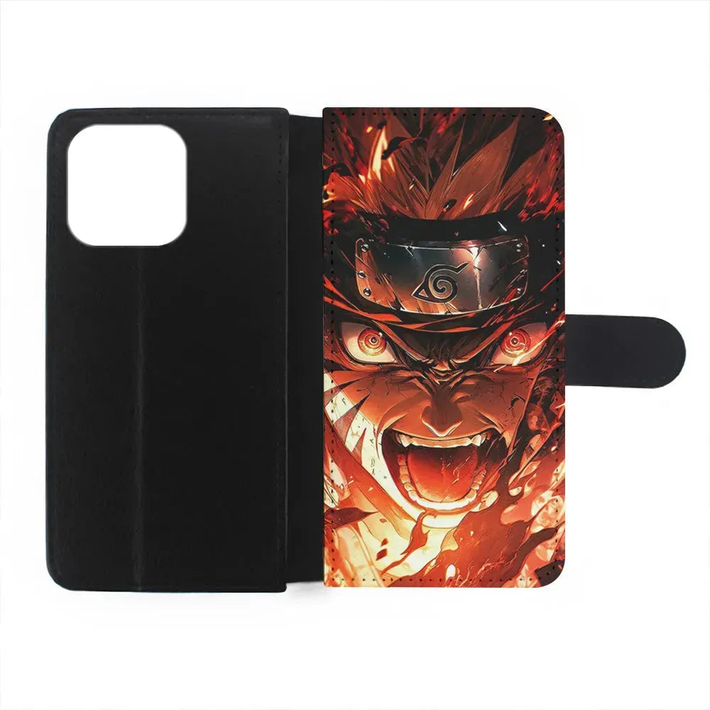 Naruto Uzumaki Goes Berserk iPhone 15 Plus Case-Flip Wallet Case-Xtracase