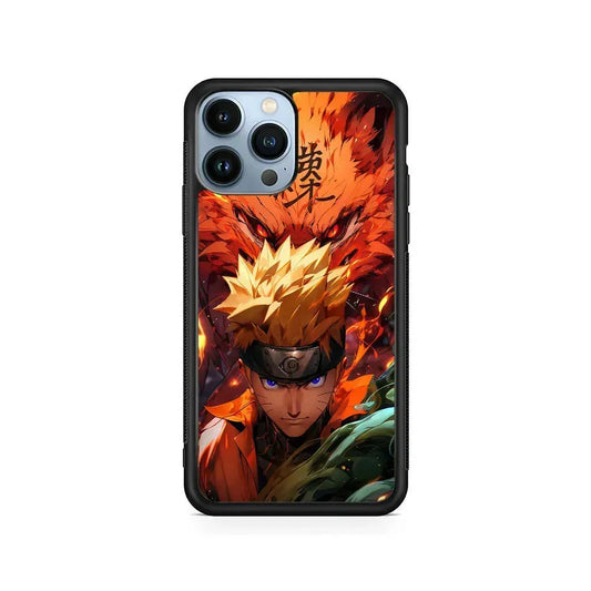 Naruto Uzumaki Rage of the Nine Tails iPhone 15 Pro Max Case-Rubber / Black (2D Case)-Xtracase