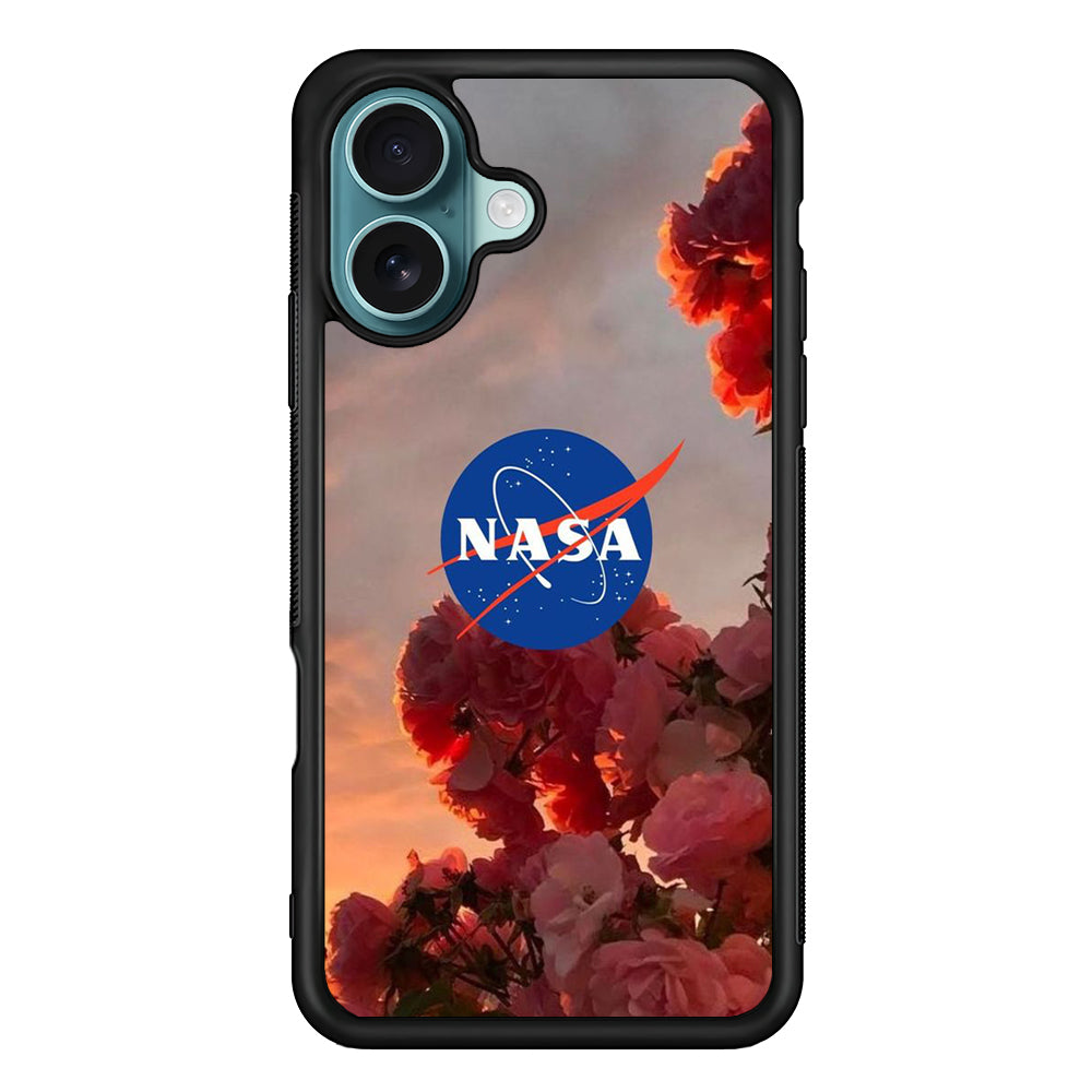 Nasa Logo Pink Flowers iPhone 16 Plus Case - Xtracase