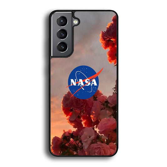 Nasa Logo Pink Flowers Samsung Galaxy S21 Case-Xtracase