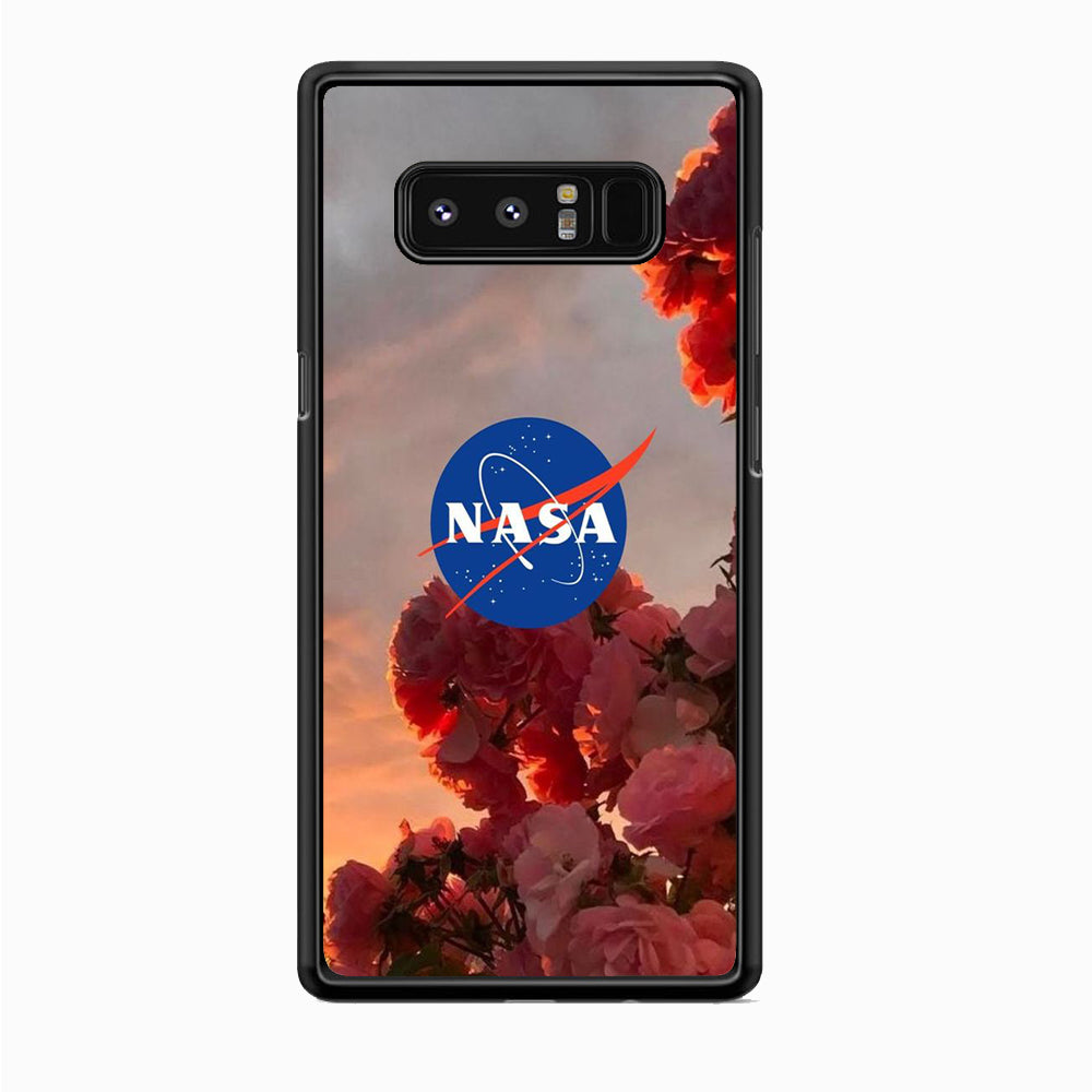 Nasa Logo Pink Flowers Samsung Galaxy Note 8 Case-Xtracase