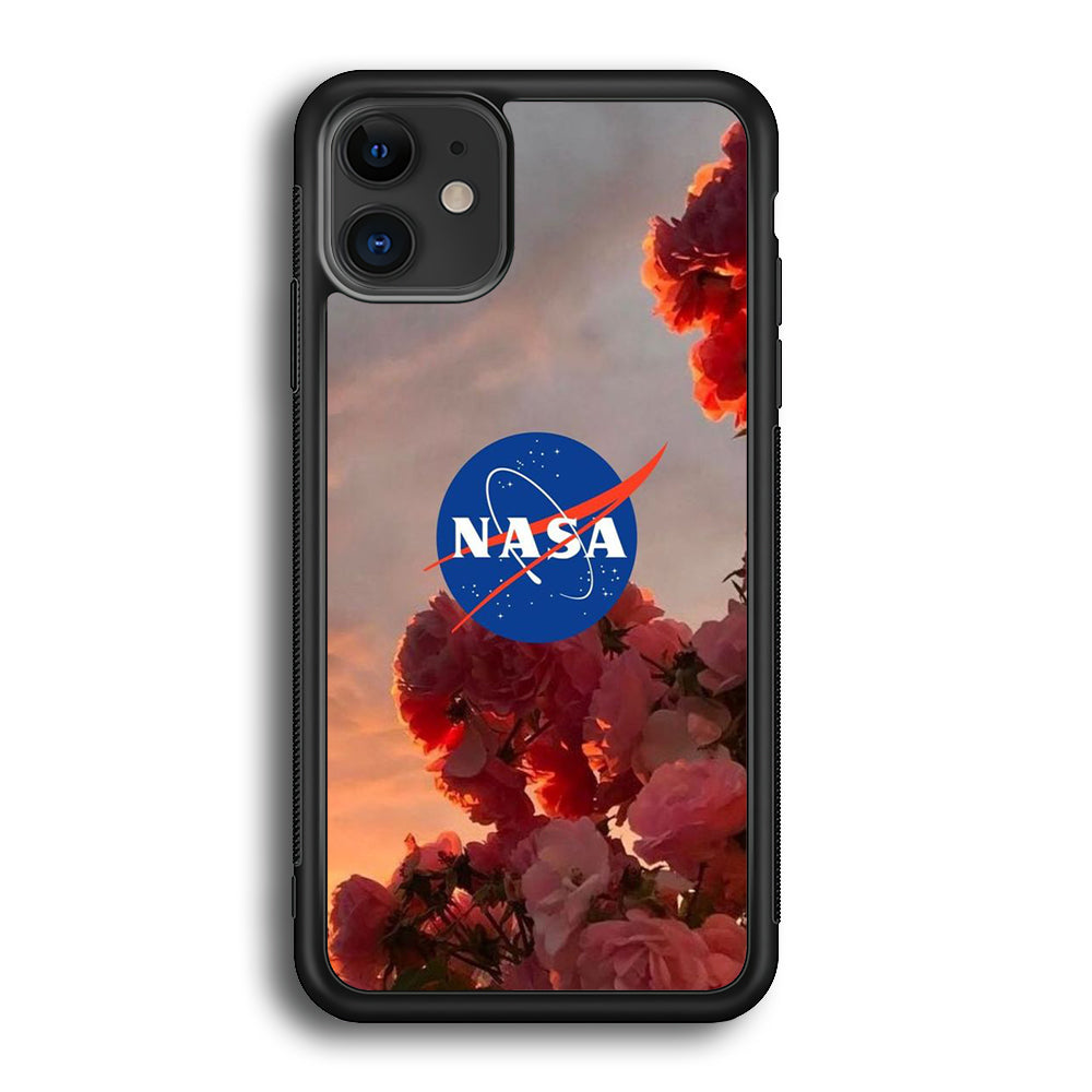 Nasa Logo Pink Flowers iPhone 12 Case-Xtracase