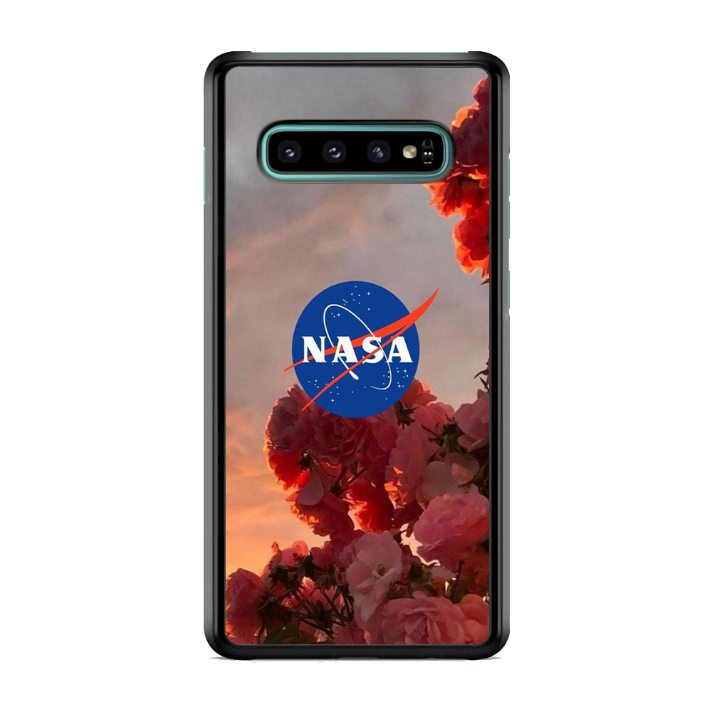 Nasa Logo Pink Flowers Samsung Galaxy S10 Case-Xtracase