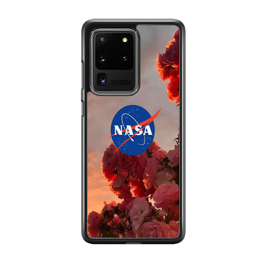 Nasa Logo Pink Flowers Samsung Galaxy S20 Ultra Case-Xtracase