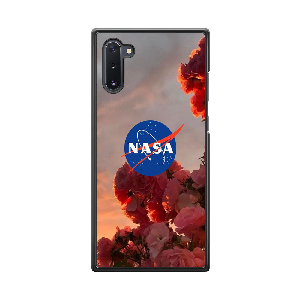 Nasa Logo Pink Flowers Samsung Galaxy Note 10 Case-Xtracase