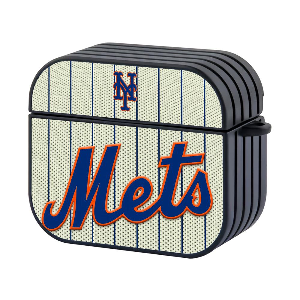 New York Mets Shadows Form Hard Plastic Case Cover For Apple Airpods 3-Xtracase