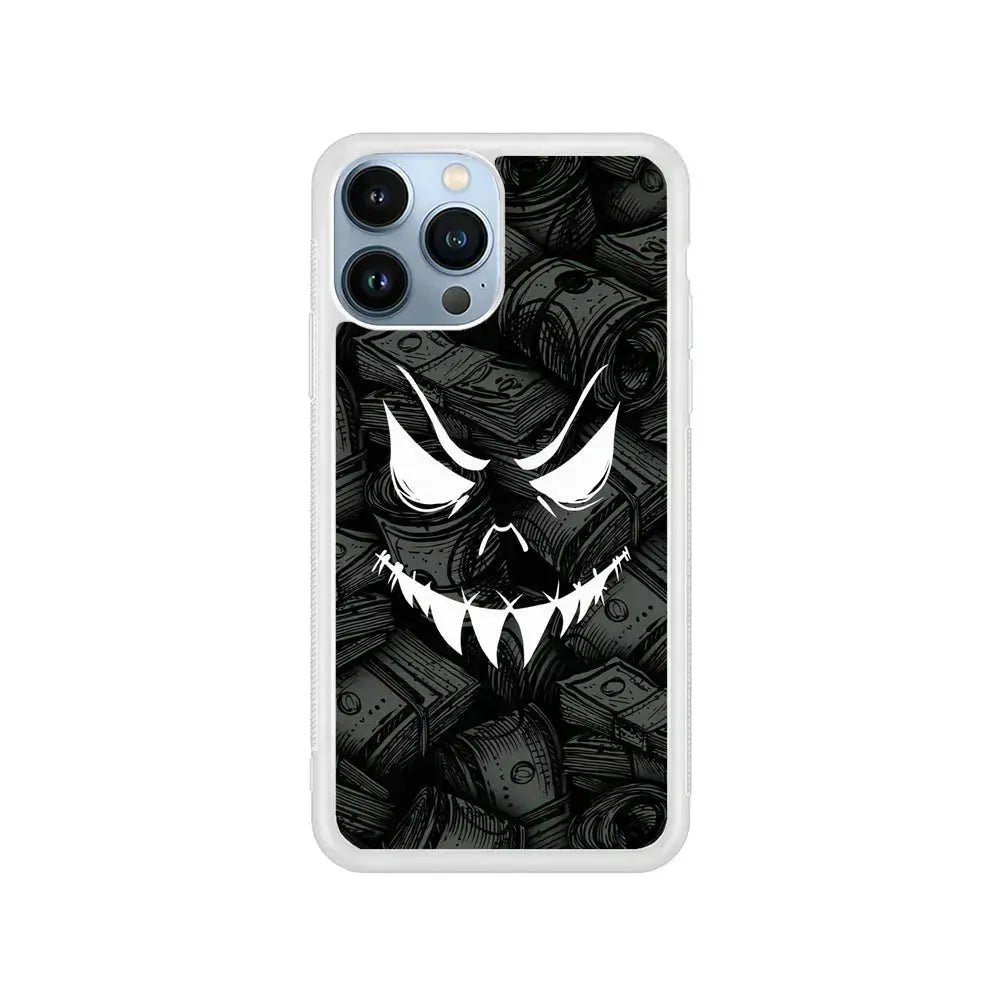 Nightmare from Your Money iPhone 15 Pro Max Case-Rubber / White (2D Case)-Xtracase