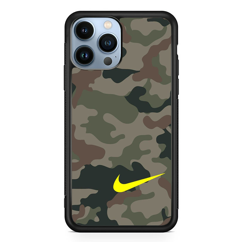 Nike Camo Yellow Alert iPhone 15 Pro Case-Xtracase